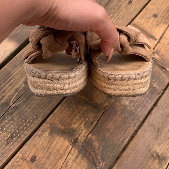 H&M Tan Espadrille Slip-On Shoes genuine suede - Picture 3 of 6